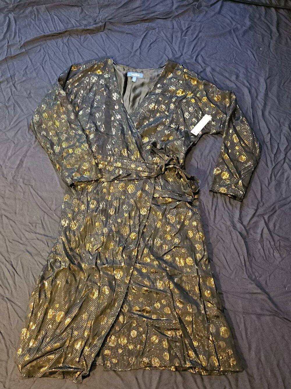 Modcloth Gold Record wrap dress